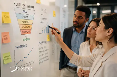 Previsibilidade de vendas no ERP: funil, metas e projeções