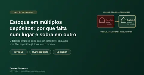 Estoque em múltiplos depósitos: por que falta num lugar e sobra em outro (ao mesmo tempo)