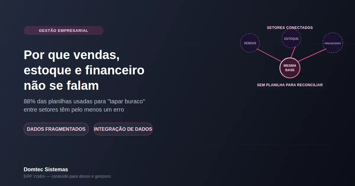 Por que vendas, estoque e financeiro não se falam Por que vendas, estoque e financeiro não se falam