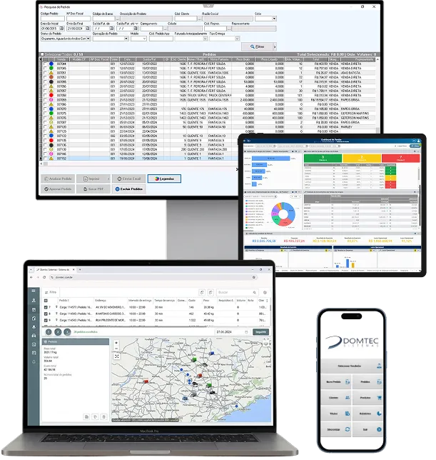 Yzidro ERP com controle de lotes e validades em desktop, notebook e celular