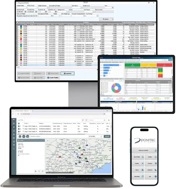 Yzidro ERP com controle de lotes e validades em desktop, notebook e celular